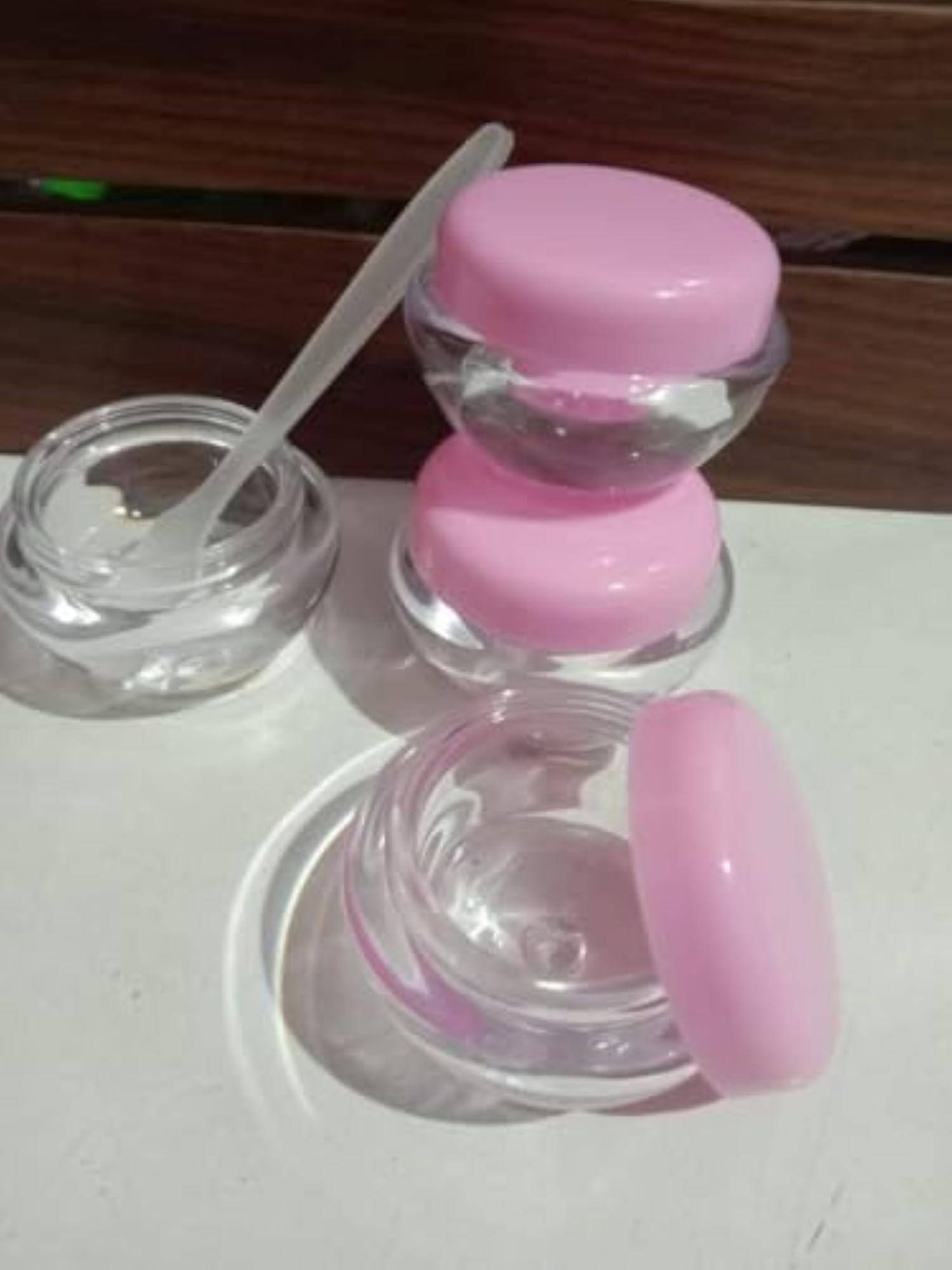Empty Glass Jar for Cosmetics, Small Clear Containers with Cap